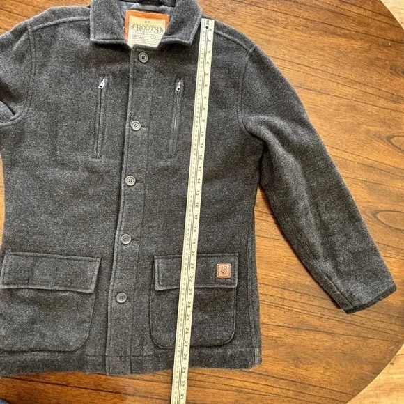 Vintage Roots men's wool blend button up jacket with quilted lining size small - Picture 15 of 16